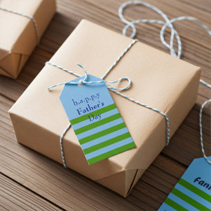 Custom All-Occasion Striped Spring Green and Blue Gift Tags