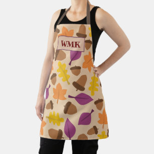 Custom All-Over Autumn Colours Print Apron, Medium Apron