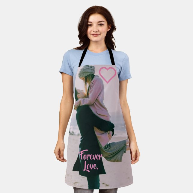 Custom all over photo print T-Shirt Apron (Worn)
