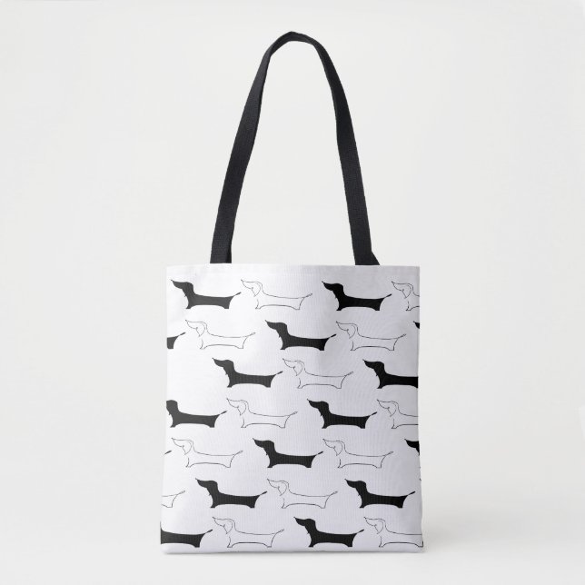 Custom All-Over-Print Dachshund Tote Bag (Front)