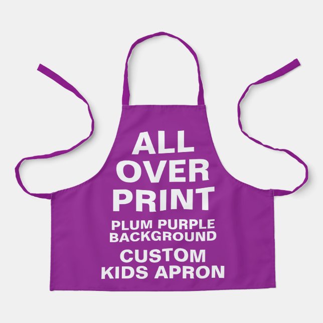 Custom All Over Print Kids Apron PLUM PURPLE (Front)