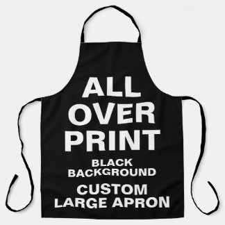 Custom All Over Print Large Apron BLACK