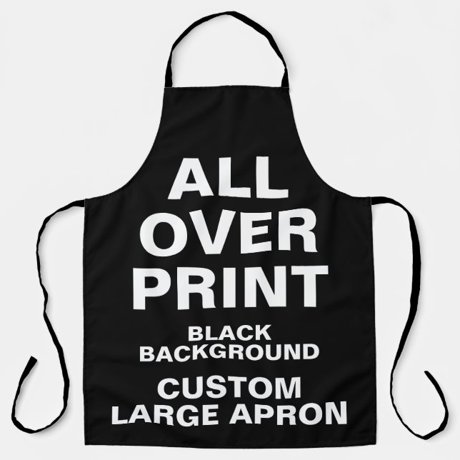Custom All Over Print Large Apron BLACK (Front)