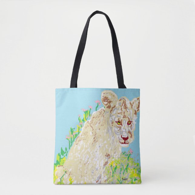 Custom All-Over-Print Tote Bag African Lion (Front)