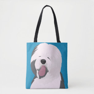 Custom All-Over-Print Tote Bag Old English dog
