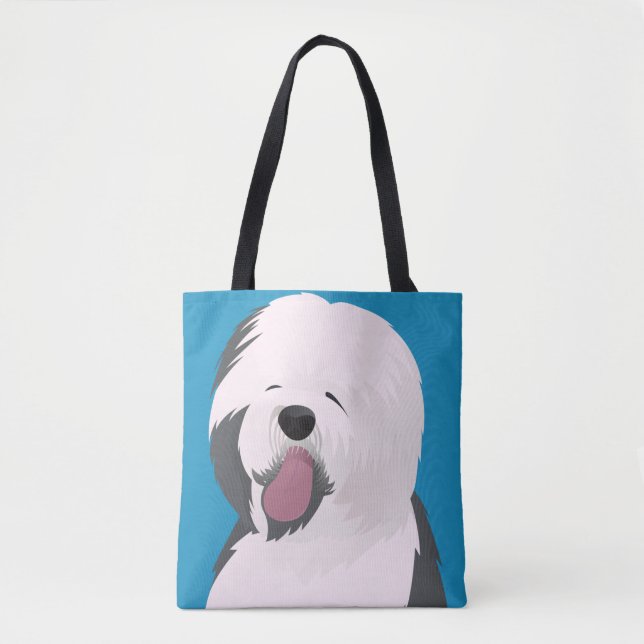 Custom All-Over-Print Tote Bag Old English dog (Front)