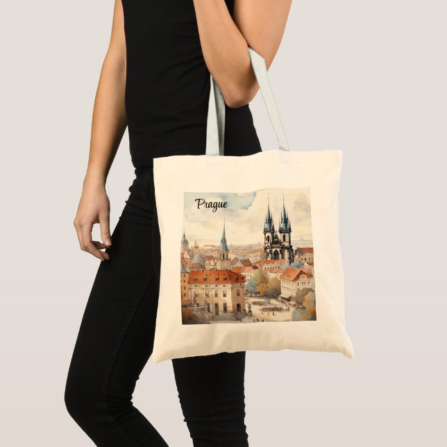 Custom All-Over-Print Tote Bag Prague (Front (Product))