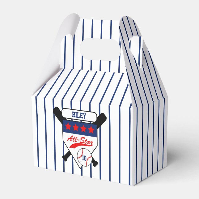 Custom All-Star Baseball Birthday Favour Box (Front Side)