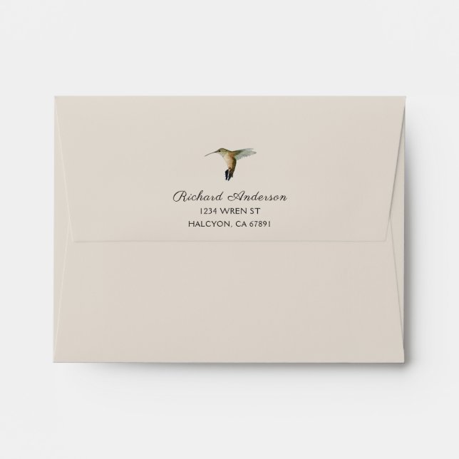 Custom Allen's Hummingbird Stationery Paper Envelope (Back (Top Flap))