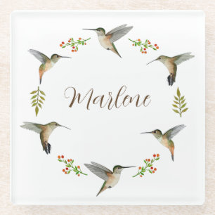 Custom Allen's Hummingbirds  Glass Coaster