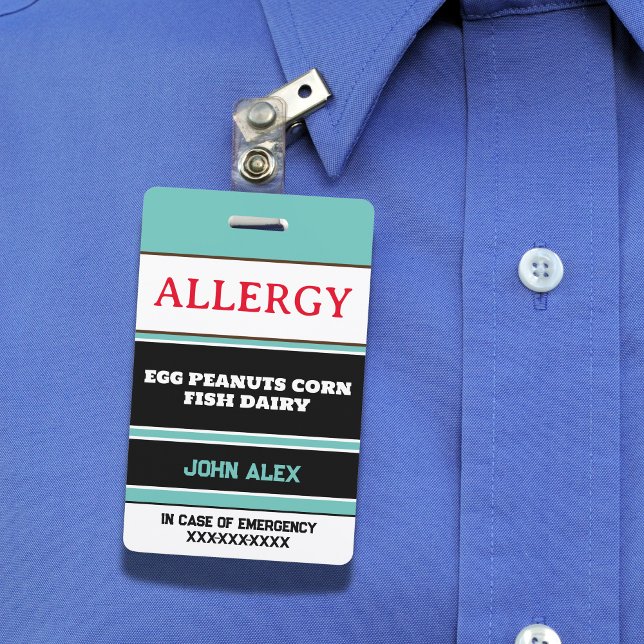 Custom Allergy Alert Chef Card ID Badge (Creator Uploaded)