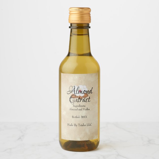 Custom Almond Extract Oil Label Personlized  (Front)