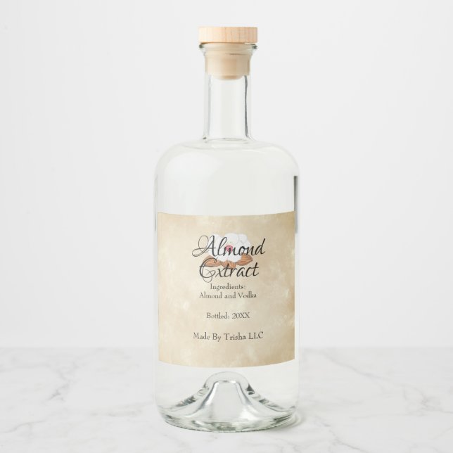 Custom Almond Extract Oil Label Personlized  (Front)
