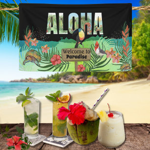 Custom Aloha Tropical Paradise Welcome Banner 