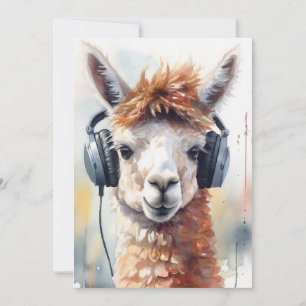 Custom Alpaca Music Factory Headphones Postcard