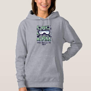 Custom Alpine Skiing Ski Location Date Name Hoodie