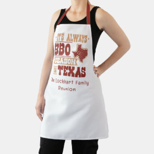 Custom Always BBQ Season in Texas Family Reunion Apron