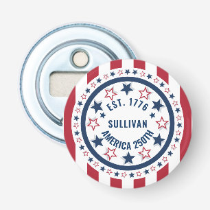 Custom America 250 Vintage Patriotic Flag Bottle Opener