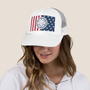 Custom America 250 Vintage Patriotic Flag Trucker Hat