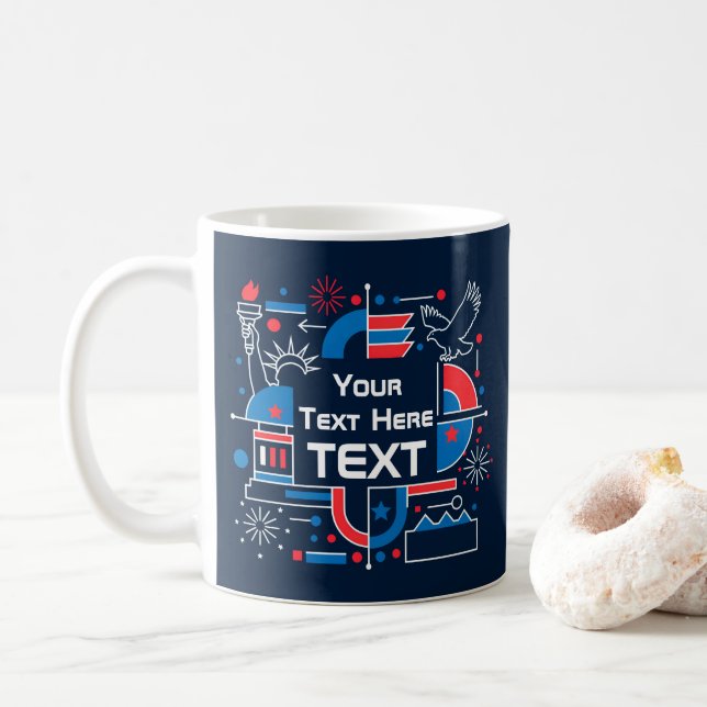 Custom America’s 250th anniversary Coffee Mug (With Donut)