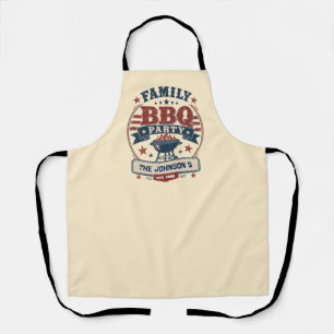 Custom American Family BBQ Party  Apron