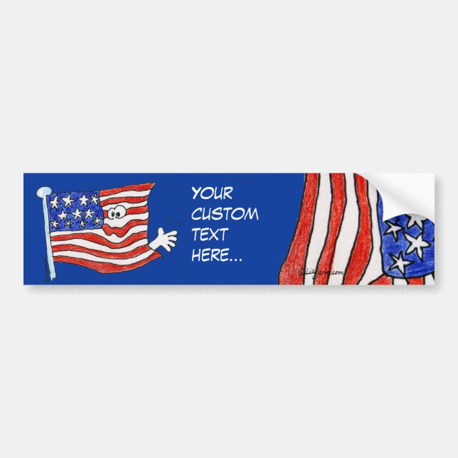 Custom American Flag Bumper Sticker (Front)