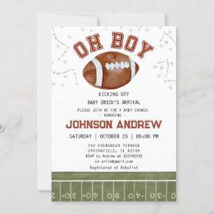 Custom American football Baby Shower Invitation