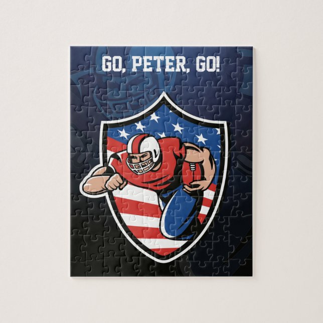 Custom, American football badge, football player, Jigsaw Puzzle (Vertical)