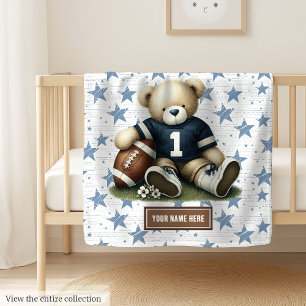 Custom American Football Blanket for Baby Boys