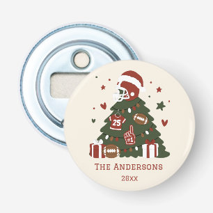Custom American Football Christmas Bottle Opener