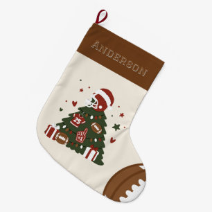Custom American Football Christmas Large Christmas Stocking