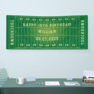 Custom American Football Field Kids Birthday Banner
