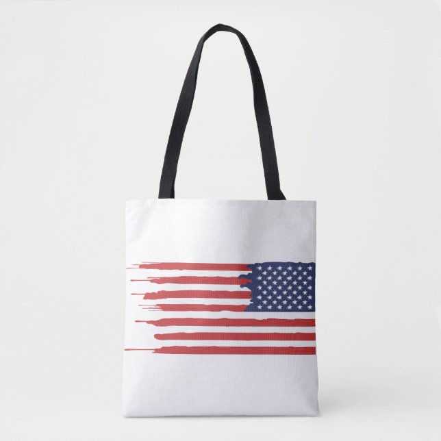 Custom American USA Flag  Tote Bag (Front)