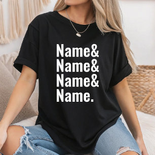 Custom Ampersand Names List Personalised Matching T-Shirt