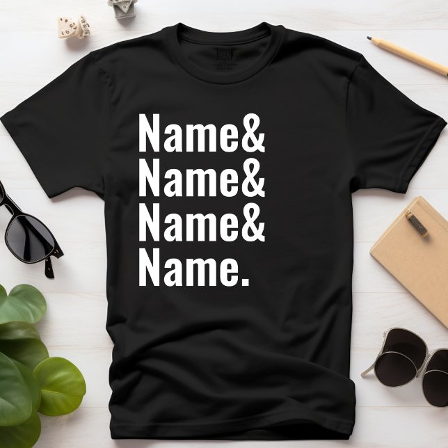 Custom Ampersand Names List Personalised Matching T-Shirt (Creator Uploaded)