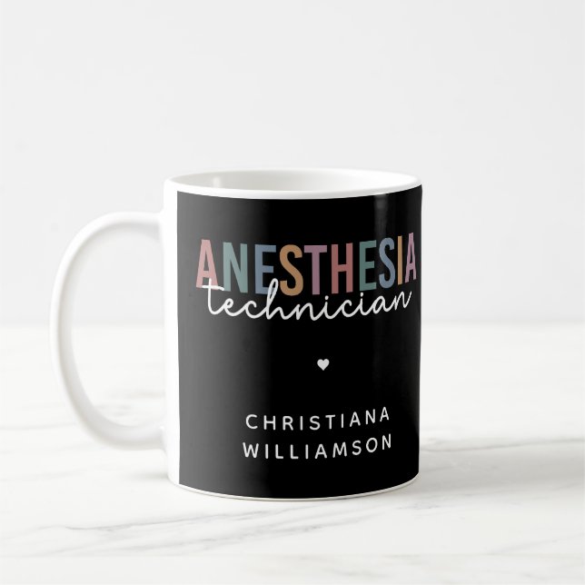 Custom Anaesthesia Technician Retro Anaesthetic Te Coffee Mug (Left)
