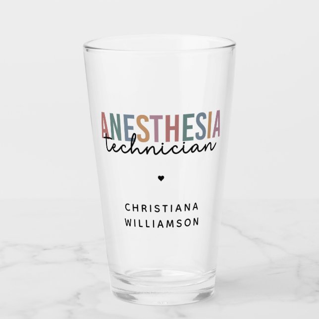 Custom Anaesthesia Technician Retro Anaesthetic Te Glass (Front)