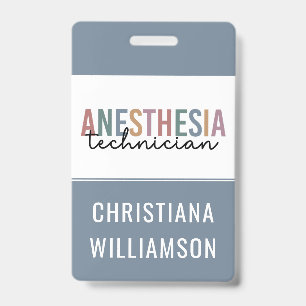 Custom Anaesthesia Technician Retro Anaesthetic Te ID Badge