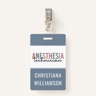 Custom Anaesthesia Technician Retro Anaesthetic Te ID Badge