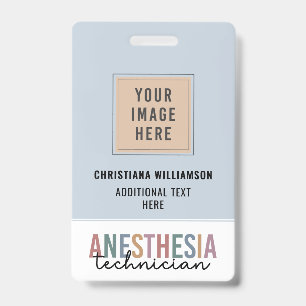 Custom Anaesthesia Technician Retro Anaesthetic Te ID Badge