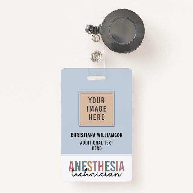 Custom Anaesthesia Technician Retro Anaesthetic Te ID Badge (Front with Retractable)
