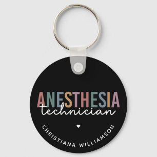 Custom Anaesthesia Technician Retro Anaesthetic Te Key Ring