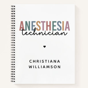 Custom Anaesthesia Technician Retro Anaesthetic Te Notebook