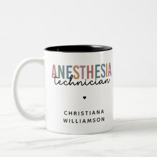 Custom Anaesthesia Technician Retro Anaesthetic Te Two-Tone Coffee Mug