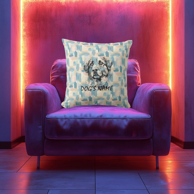 Custom Anatolian Shepherd Portrait Abstract Back Cushion (Creator Uploaded)