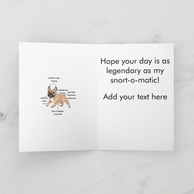 Custom Anatomy of a French Bulldog Card (Inside)