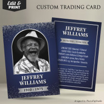 Custom Ancestor Trading Card, Family Heritage Card