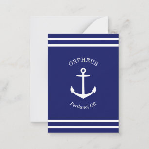 Custom Anchor Emblem Nautical (blue) Card