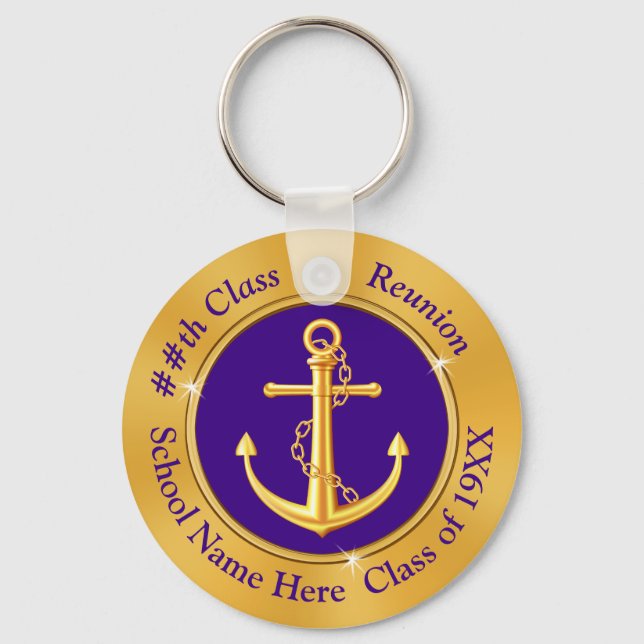 Custom Anchor Keychains Your Image, Text and Colou (Front)