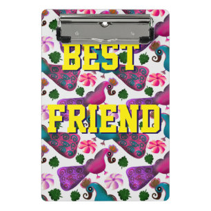 Custom and personalised bird pattern mini clipboard
